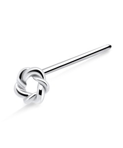 Twisted Circle Silver Straight Nose Stud NSKA-674